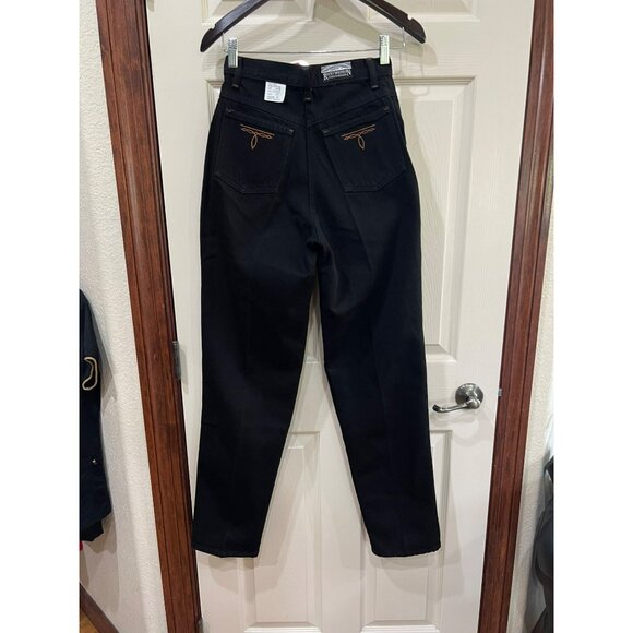 New Vintage Rocky Mountain Black High-Waisted Cotton Jeans W/ Embroidered Detail - Picture 9 of 11